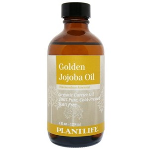 Plantlife Golden Jojoba Carrier Oil – Cold-Pressed, Non-GMO & Gluten-Free, Ideal for Skin, Hair & Personal Care (4 oz) - 1 of 2