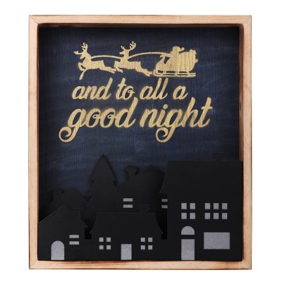 To All a Good Night Christmas LED Wall Décor Decorative Holiday Scene Props - Haute Décor