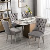 Lyngins Modern Armless Dining Chair Set of 2, High-end Tufted Solid Wood Kitchen Chair with Chrome Steel Legs, Velvet Upholstered Living Room Chair - 2 of 4