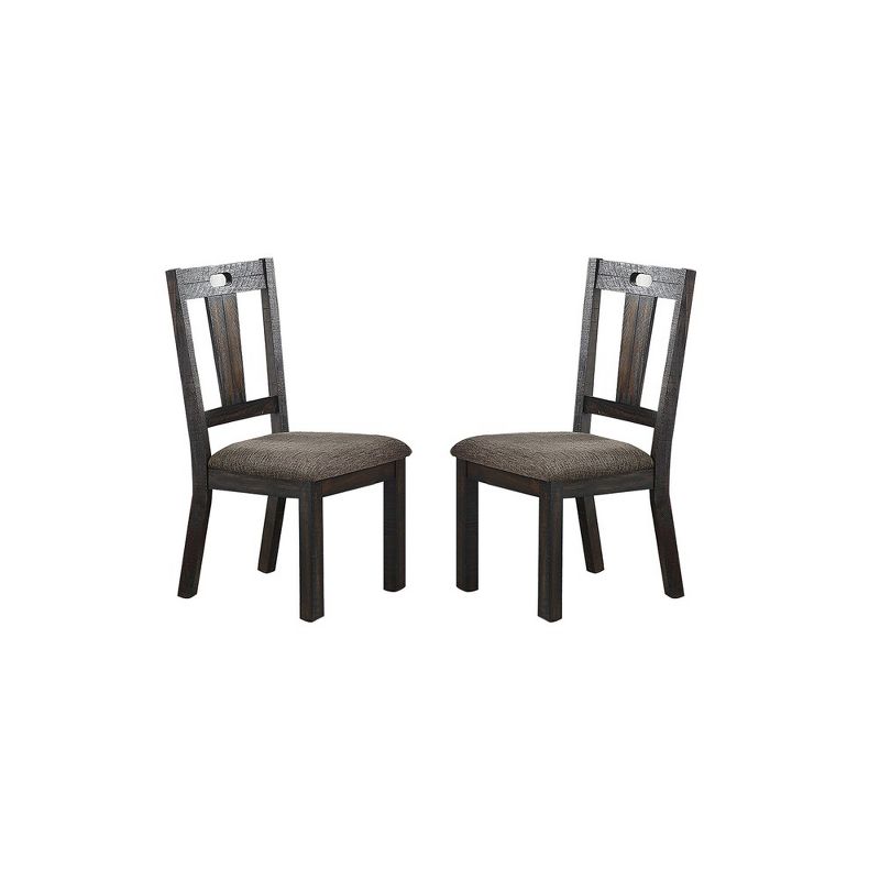 Simple Relax Set of 2 Upholstery Dining Chairs in Dark Grey, 1 of 5