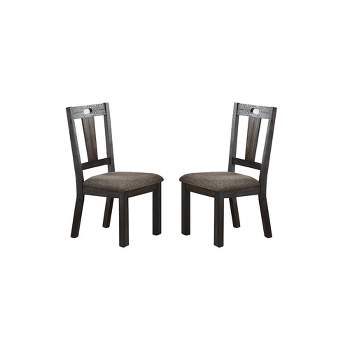 Simple Relax Set of 2 Upholstery Dining Chairs in Dark Grey