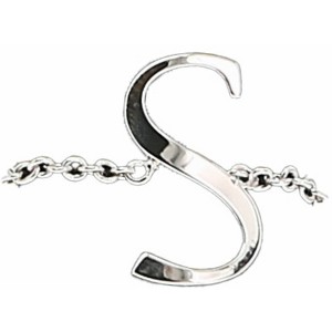 Pavilion Gift Company - S - Adjustable Rhodium Plated Monogram Ring - Rings - 1 of 4