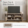 Stead Oval Rattan TV Stand - Media Console - 63" TV Entertainment Center with Storage (Light Oak) - 3 of 4