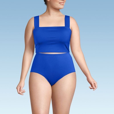 Lands' End Women's Square Neck Midkini Swimsuit Top