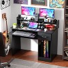 BestMassage 43 Inch Office Desk Computer Desk with Drewers Keyboard Tray CPU Stand Gamin Desk, Black - 2 of 4