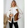 Womens Fleece Jackets Zip Up Faux Suede Coats with Zipper Poackets Chunky Winter Jackets Fleeced Winter Warm Coats Lapel Outwear - 3 of 4