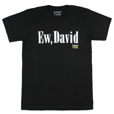 Schitt's Creek Men's Rose Family Ew, David Graphic Print T-Shirt (Small) Black