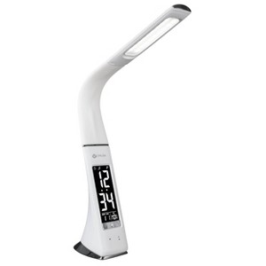 OttLite Thrive Sanitizing Desk Lamp with Clock and USB Charging White (Includes LED Light Bulb): Modern Study Lamp, ETL Listed, Touch Sensor - 1 of 4