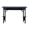 PAGED Aluminum BBQ Outdoor Gazebo Metal Frame with Shelves Serving Tables, Permanent Double Roof Hard top Gazebos - 2 of 4