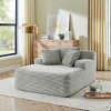 Velvet Lazy Lounge Chair with High-Density Foam,Fluffy No-Assembly Single Sofa for Bedroom or Living Room-Cuddlewood - 3 of 4
