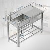 AMERLIFE Stainless Steel Freestanding Sink with Worktop & Storage, Multi-Functional Prep Station for Kitchen, Laundry or Commercial Use - 2 of 4