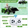 Remote Control Ride-On Excavator for Kids, 12V 3-in-1 Tractor Toy with Functional Digging Bucket & Trailer, LED Lights & Horn, Ages 3-7,green - 2 of 4