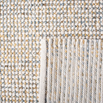 Vermont Hand-Knotted Blue Wool Area Rug, 6' x 9'