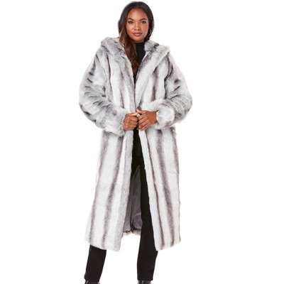 Roaman's Women's Plus Size Short Faux-fur Coat - 5x, Gray : Target