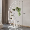 5-Tier Half Moon Plant Stand - Tall Metal & Wood Indoor Plant Shelf with 4 Hanging Hooks - 3 of 4