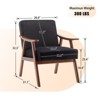FONTOI Accent Chair with Wood Frame, Accent Chair with Extra-Thick Backrest, Wingback Chair for Living Room Bedroom , Black, 31.1"*32.3"*26" - 3 of 4