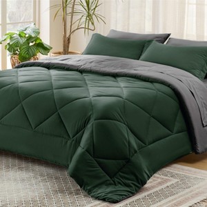 Bedsure Comforter Set – Bed in a Bag with Contrast Color Solid Design, Soft All-Season Bedding Set - 1 of 4
