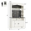 Coffee Bar Cabinet with LED Lights 72" Tall Buffet Cabinet with Storage  Kitchen Sideboard Coffee Hutch with Microwave Stand/Wine Rack/Glass Shelf - 2 of 4