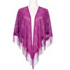 INSPIRE CHIC Shawls and Wraps for Evening Dresses Lace Mesh Fringe Scarves 1Pc - 2 of 4