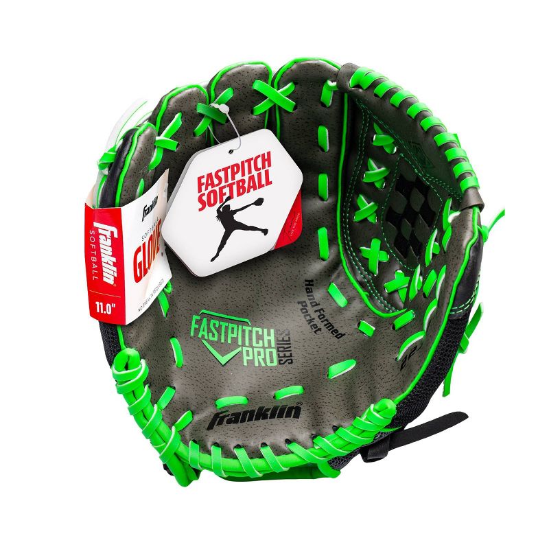 Franklin Sports PVC Windmill Series Left Handed Thrower Softball Glove - Gray/Lime Mesh (11.0"), 3 of 4