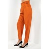 Slickblue Women's High Waist Paperbag Wide Leg Pants With Side Adjusters and Pleats - Rust, Size S-L - 4 of 4