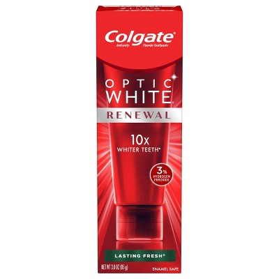 Colgate Optic White Renewal Teeth Whitening Toothpaste - Lasting Fresh - 3oz