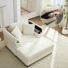 Mjkone Corduroy Comfy Chaise Lounge With Storage Ottoman&Armrests,Upholstered Sleeper Single Sofa Bed - 2 of 4