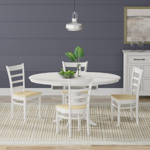 Glenwillow Home Oval Butterfly Leaf Dining Table + Slat Back Dining Chairs Dining Set - 1 of 4