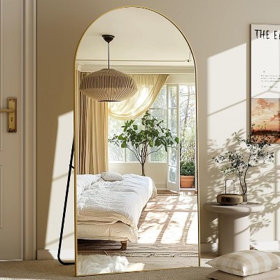 30x71 inch Wall Mount Arched Full Length Mirror-Aluminum Alloy Frame High Definition