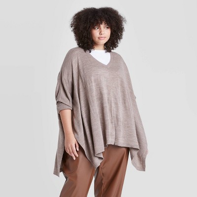 women's plus size poncho sweater