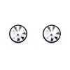 Steeltime Men's blu ip stainless steel stud earrings adorned with white crystals - 2 of 4