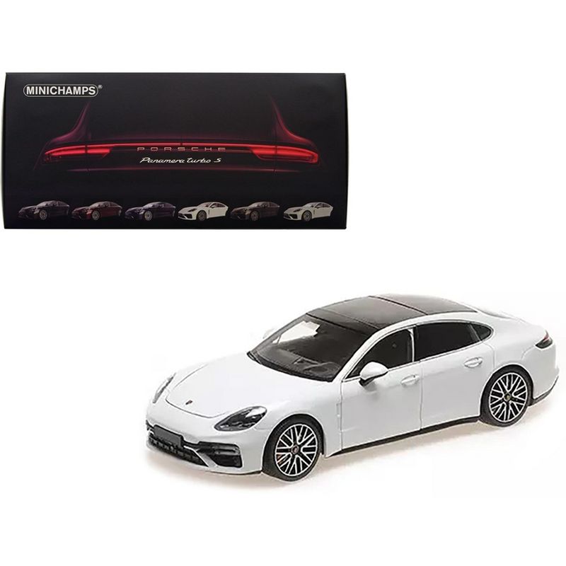 2020 Porsche Panamera Turbo S White Metallic with Black Top "CLDC Exclusive" Series 1/18 Diecast Model Car by Minichamps, 1 of 5