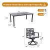 7 Piece Cast Aluminum Patio Dining Set with Rectangular Table and Six Swivel Rocking Chairs Sunbrella Cushions for Outdoor Garden Deck–Maison Boucle - 4 of 4