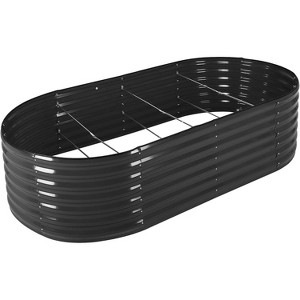2-Pack Galvanized Raised Garden Beds, 4.5x2x1 FT Oval Metal Planter Boxes for Vegetables & Flowers, Outdoor Gardening Raised Beds with Open Bottom - 1 of 4