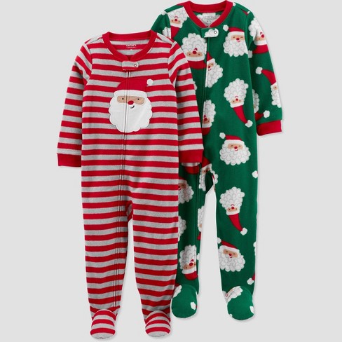 Carter's Just One You® Toddler Striped Santa Fleece Footed Pajama