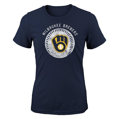 Mlb Milwaukee Brewers Girls Crew Neck T shirt S Target