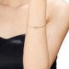 Guili 14K Gold Plated Dual Chain Bracelet with Circular Charm Combines Layered Style and Sleek Shine for a Chic, Modern Everyday Jewelry Look - 3 of 3