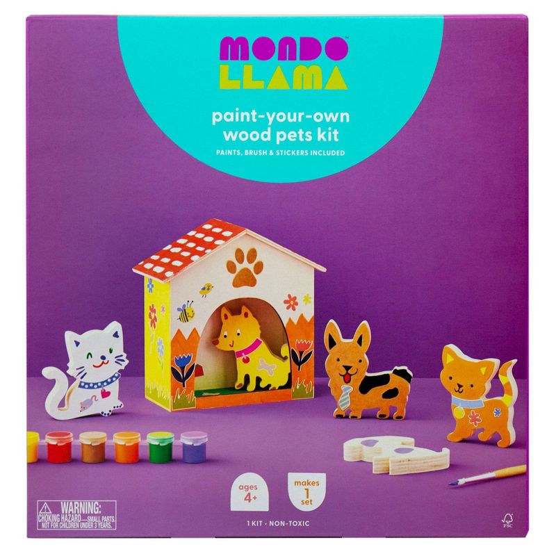 Paint-Your-Own Wood Pets Kit - Mondo Llama&#8482;, 1 of 10