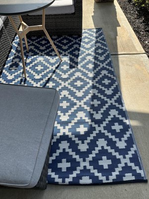 World Rug Gallery Trellis Geometric Reversible Plastic Outdoor Rugs : Target