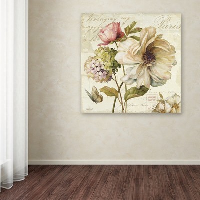 Lisa Audit 14'' x 14'' Floral Canvas Art with Butterfly