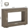 Syemin Console Tables Long Farmhouse Console Table, Rustic Brown Rectangular Accent Table, Wood Grain Entryway Table, Gray, 47.24"*11.81"*33.86" - 3 of 4