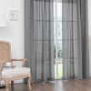 Faux Linen Texture Light Filtering Back Tab Curtains, Semi Sheer Farmhouse Window Curtains (2 Panels) - 4 of 4