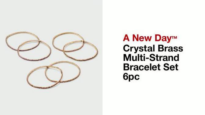 Crystal Brass Multi-Strand Bracelet Set 6pc - A New Day™, 2 of 6, play video