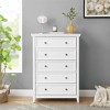 Gulches Modern Farmhouse White 5-Drawer Dresser Tall Chest with Smooth Metal Rails, Anti-Tipping Device, Closet Organizer - 3 of 4