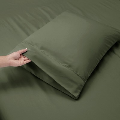 Olive Green Full Microfiber Deep Pocket Sheet Set