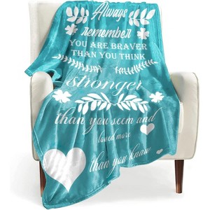 LOVEVOOK Healing Throw Blanket with Inspirational Thoughts and Prayers- Soft Throw Blankets Caring Gift for Women Men - 1 of 4