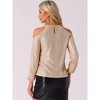 Allegra K Women's Sequin Sparkle Glitter Long Sleeve Cold Shoulder Party Tunic Top - 3 of 4
