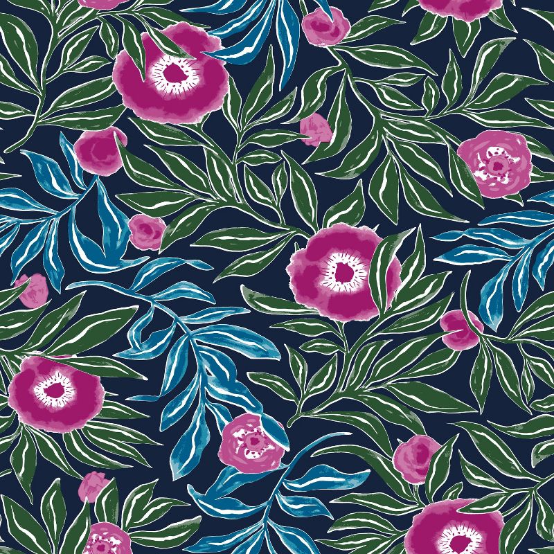 Marker Floral Peel &#38; Stick Wallpaper Blue - Opalhouse&#8482;, 3 of 6