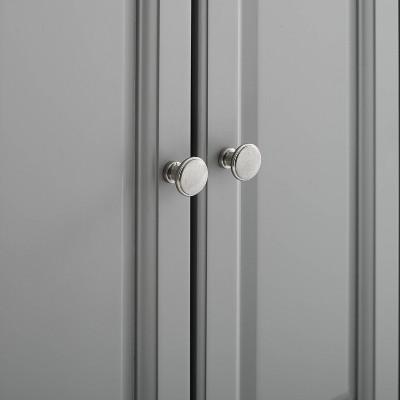 Gray and Natural Wood Top Kitchen Island with Storage