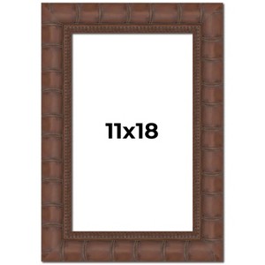 PosterPalooza | 11x18 Wide Bamboo Picture Frame, UV Acrylic, 4 Finishes - Brown, Black, Silver, and Natural - 1 of 4